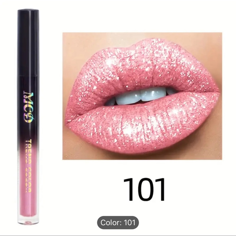 MCD Waterproof lip glaze. 7 colors. I have tried these and they are true color.